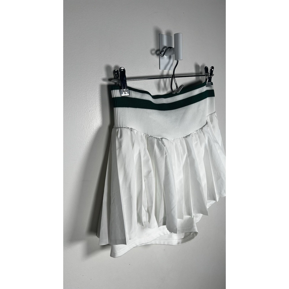 Free People Movement‎ Sultry Tennis Athletic Skort Skirt Large White & Green NEW - Picture 5 of 12